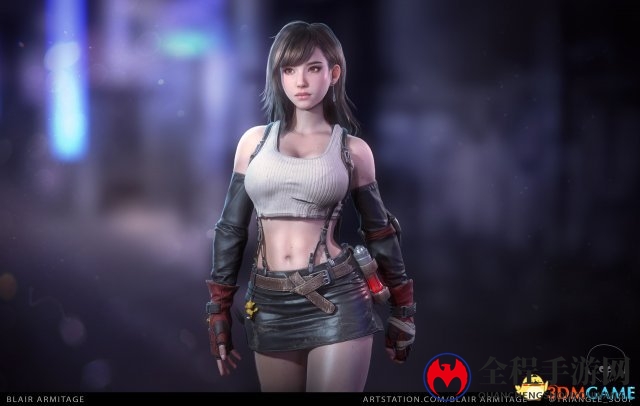 气质美丽性感！英雄联盟艺术师新创作FF7蒂法CG照