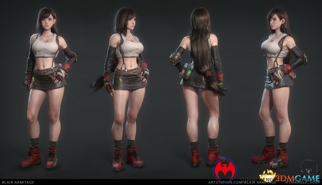 气质美丽性感！英雄联盟艺术师新创作FF7蒂法CG照