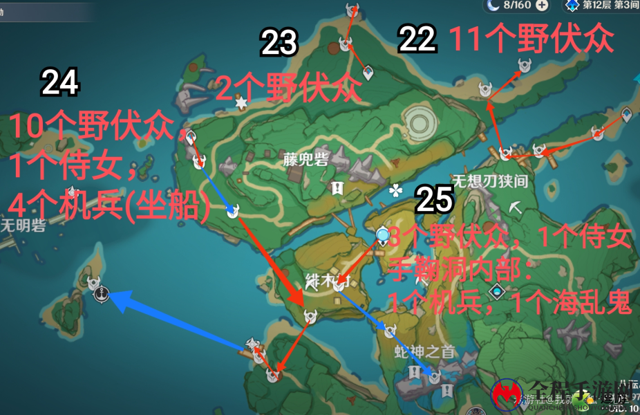 原神2.0稻妻锄大地最佳路线图分享