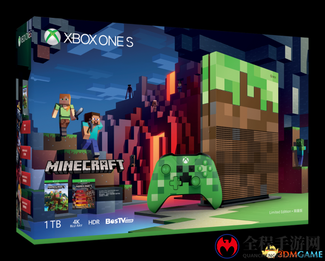 国行版Xbox One S 1TB《我的世界》限量版主机今日正式开售